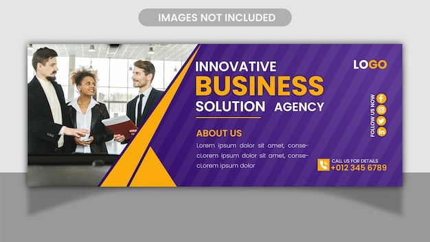 Vector corporate business man facebook cover design template