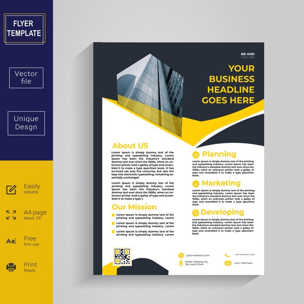 Corporate business marketing flyer template design