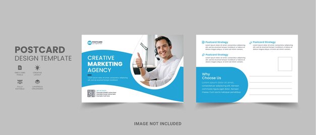 Corporate business marketing postcard template