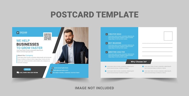 Premium Vector Corporate business marketing postcard template Premium Vector Corporate business marketing postcard template