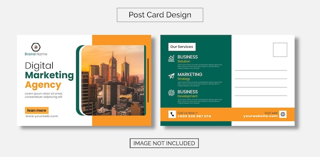 Corporate business marketing postcard template