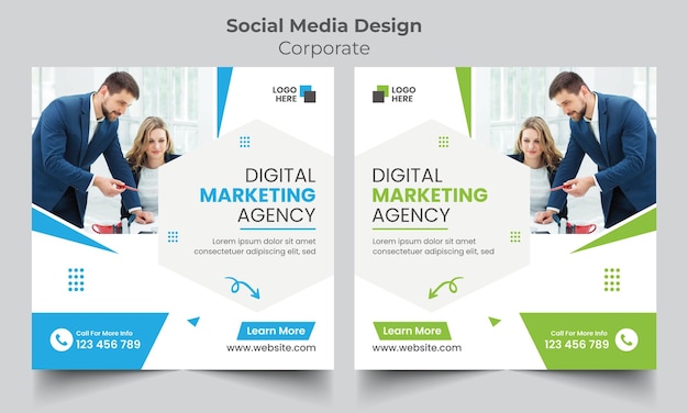 corporate Business marketing social media post banner template design