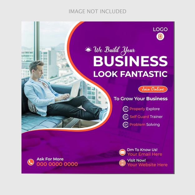 Corporate business marketing square banner for social media post Promotional template