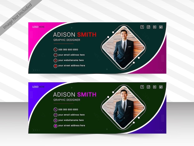 Vector corporate business modern email signature design template