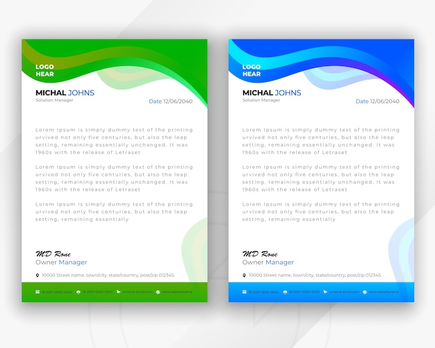 Corporate business and modern email signature letterhead design template