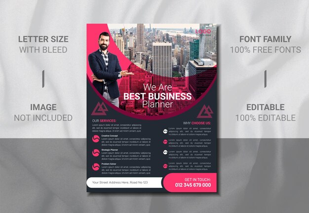 Corporate business multipurpose flyer design and brochure cover page template