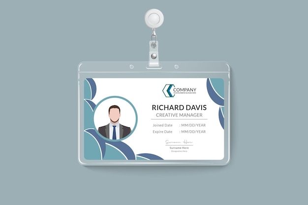 Corporate business official abstract company employee ID card design