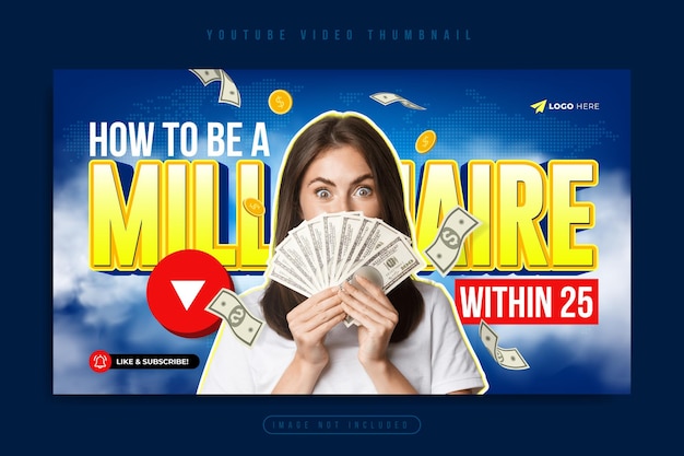 Vector corporate business or online money making youtube video thumbnail or web banner template