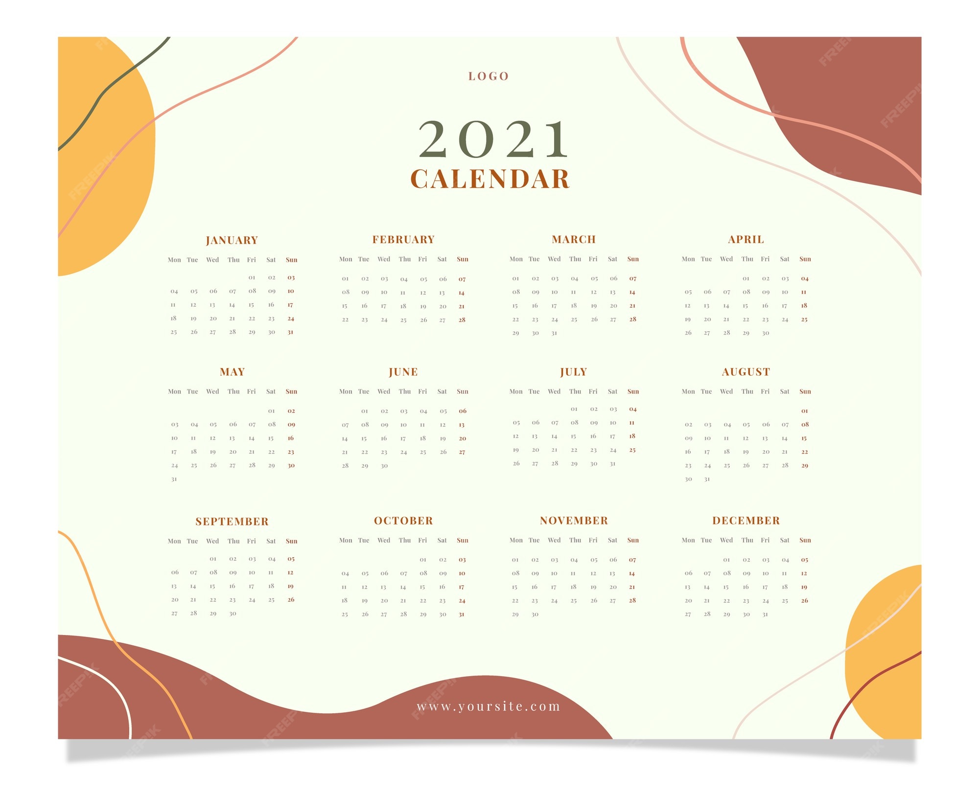Premium Vector | Corporate business planner calendar
