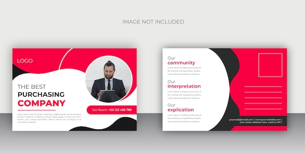 Corporate business post card design template