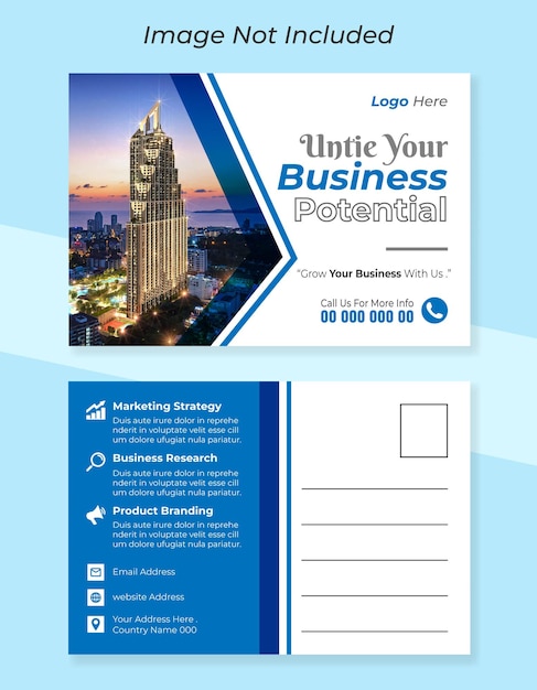 Corporate business post card template design