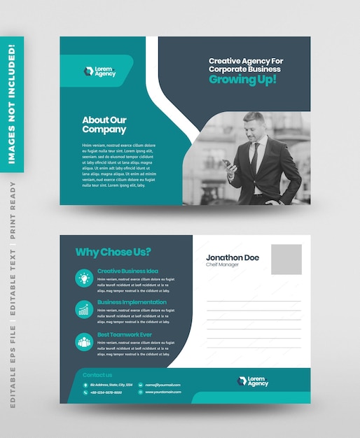 corporate business postcard design or save the date invitation card  or direct mail eddm design