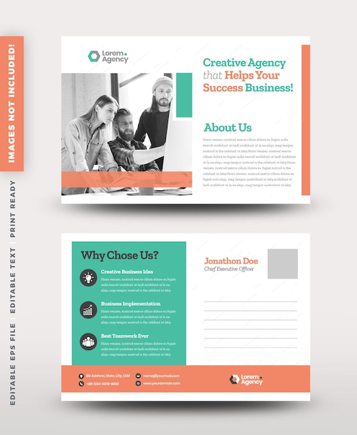 corporate business postcard design or save the date invitation card  or direct mail eddm design