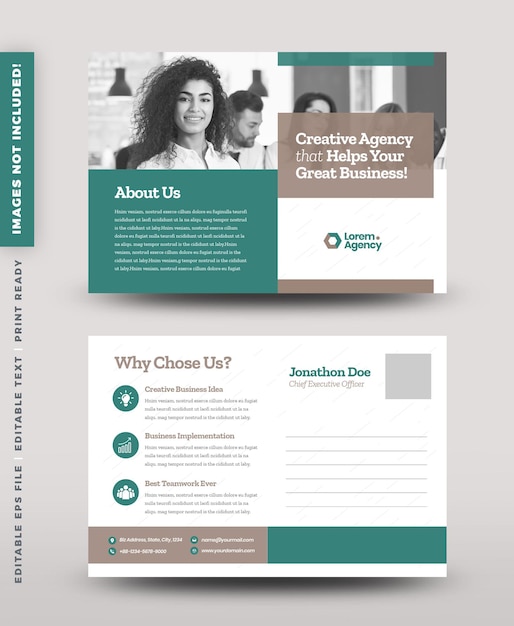 corporate business postcard design or save the date invitation card  or direct mail eddm design