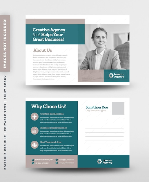 corporate business postcard design or save the date invitation card  or direct mail eddm design