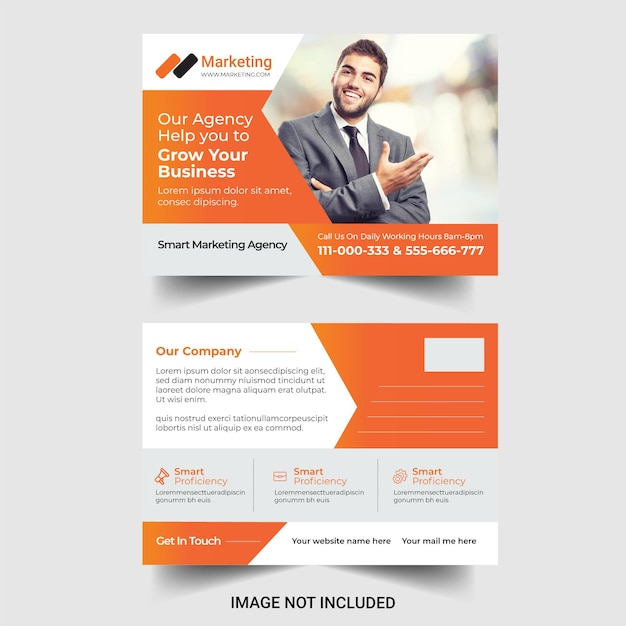 Corporate business postcard design template free vector