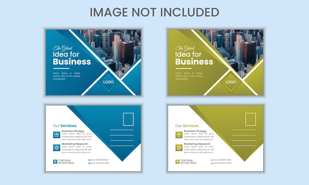 corporate business postcard design template