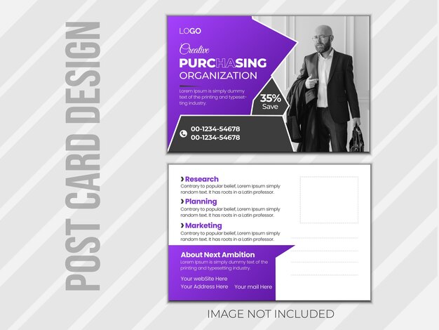 Vector corporate business postcard design template