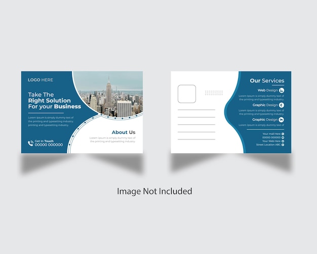 Vector corporate business postcard design template