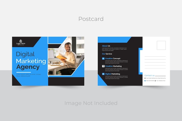 corporate business postcard design template