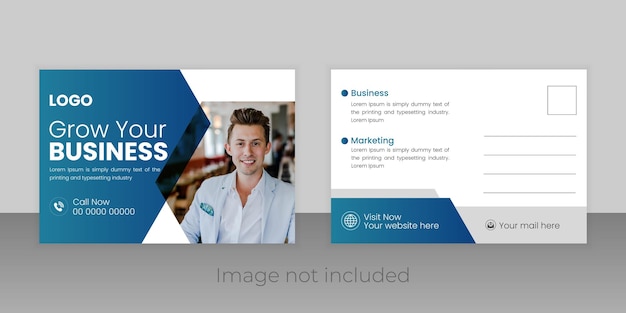 corporate business postcard design template