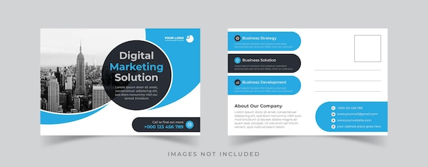 Vector corporate business postcard design template