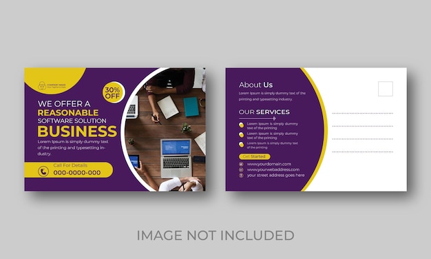 Corporate business postcard design template