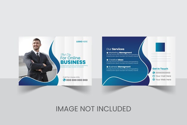 Vector corporate business postcard design template