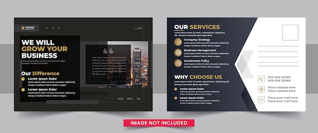 Vector corporate business postcard design