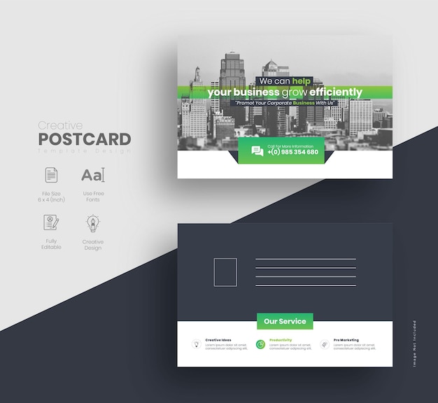 Corporate Business Postcard Template Design