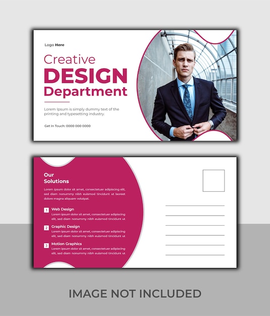 corporate business postcard template design.