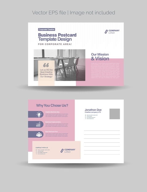 Vector corporate business postcard