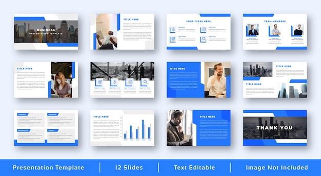 Corporate business presentation slide template set