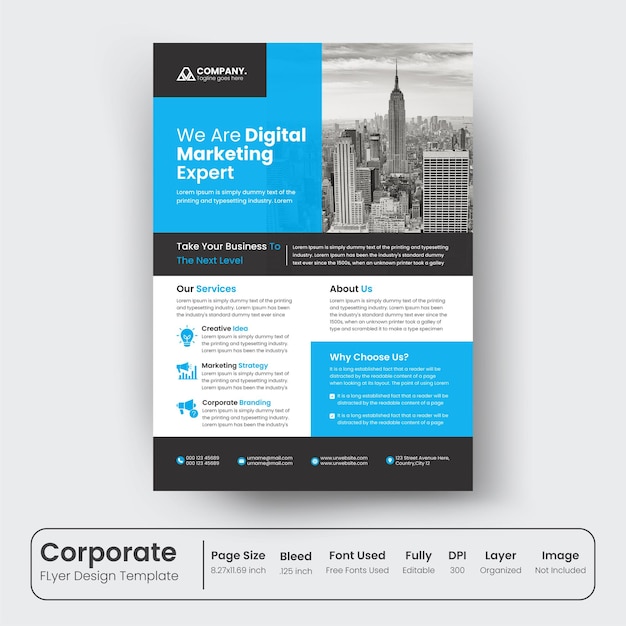 Corporate business printready nieuwste trendy reclamefolder