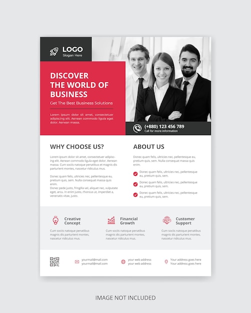 Vector corporate business red and black flyer template