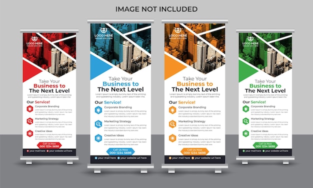 Corporate business roll up banner design standee pull up signage retractable banner template