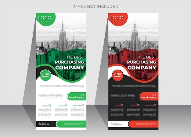 Corporate business roll up banner design template or x banner