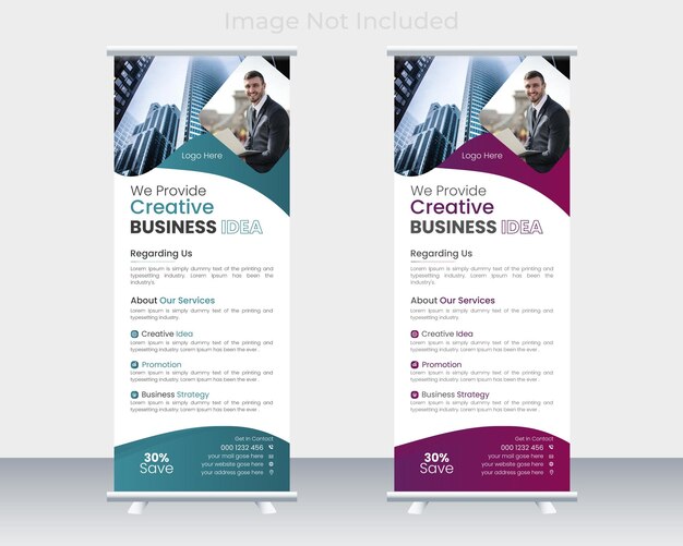 Corporate business roll up banner design template