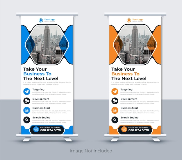 Corporate business roll up banner design template