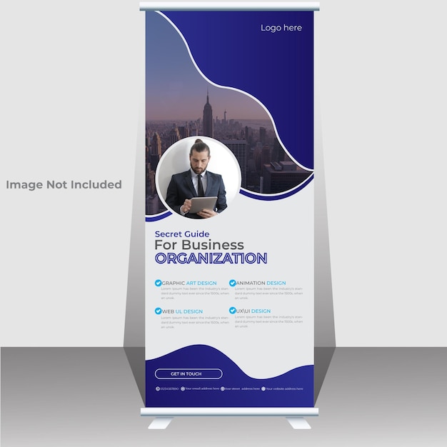 Corporate business roll up banner design template