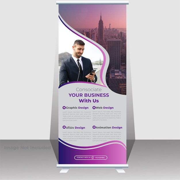 Corporate business roll up banner design template