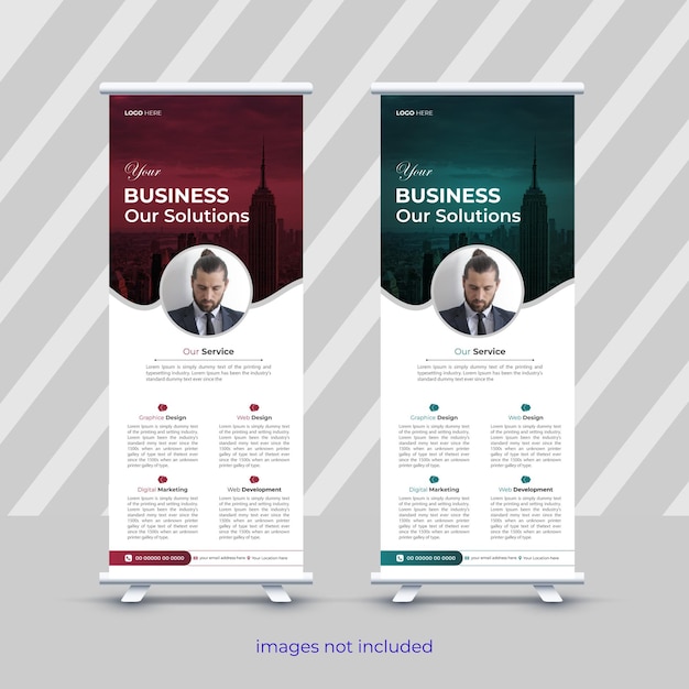 corporate business roll up banner stand banner template premium vector