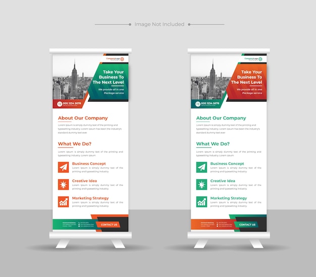 Vector corporate business roll up banner or stand or standee banner template