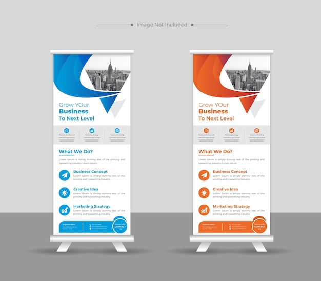 Vector corporate business roll up banner or stand or standee banner template