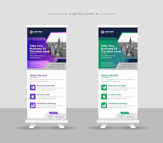 기업 비즈니스 롤 배너 또는 스탠드 또는 standee 배너 템플릿
