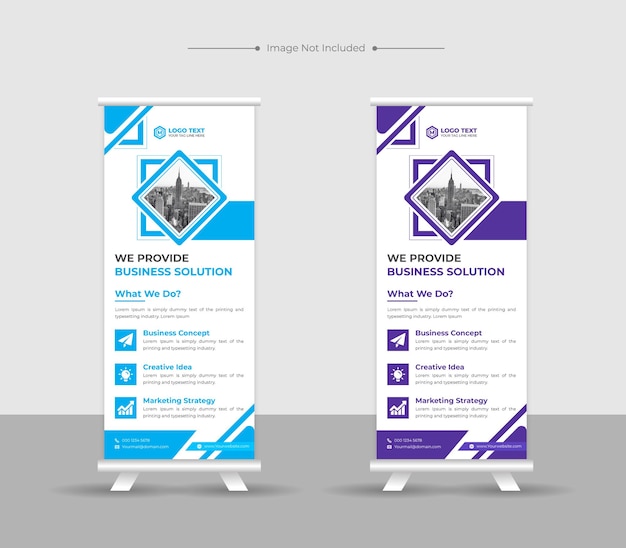 Modello di banner roll up aziendale o stand o standee