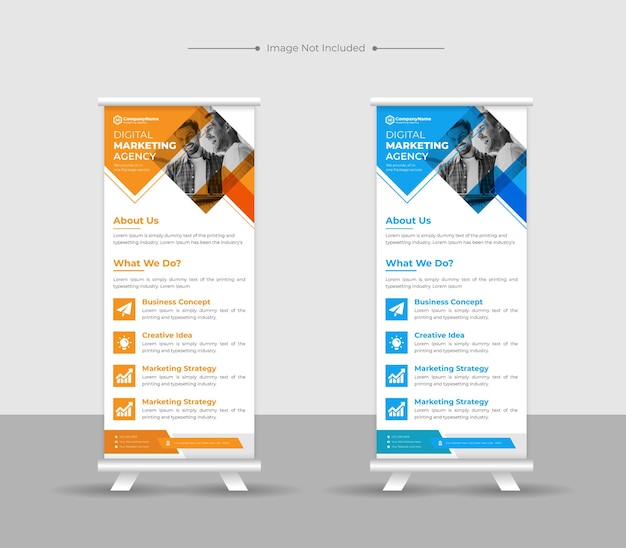 Corporate business roll up banner or stand or standee banner template