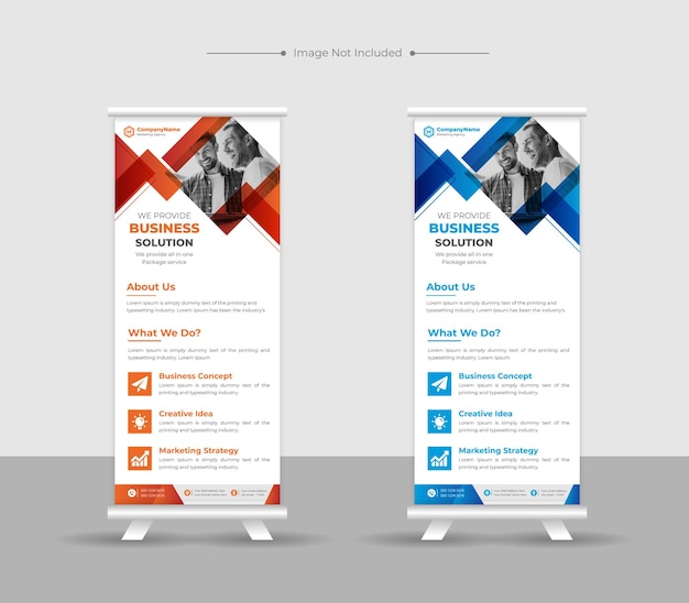 Corporate business roll up banner or stand or standee banner template