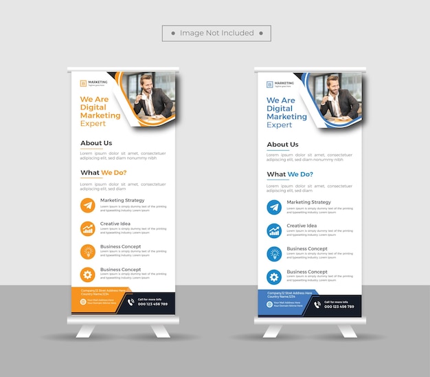 Corporate business roll up banner stand template design