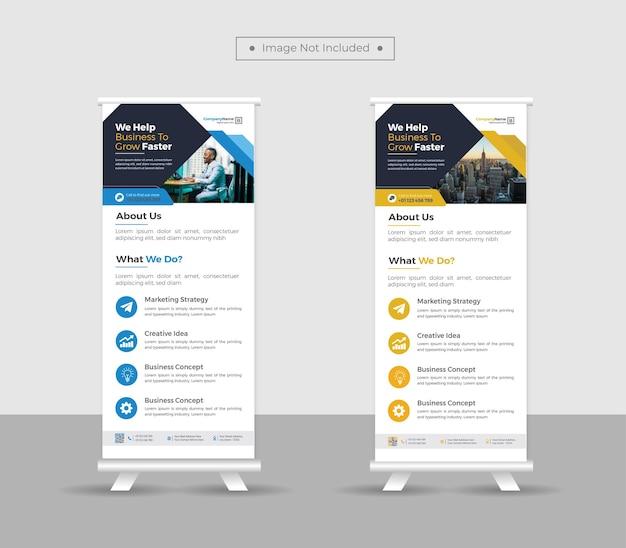 ベクトル コーポレート ビジネス ロールアップ バナー スタンド テンプレート デザイン